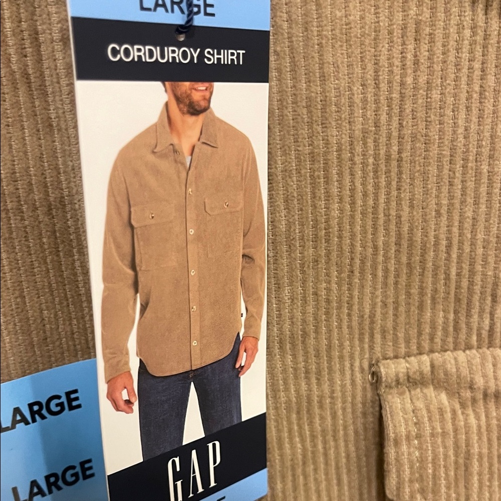 GAP Tan Corduroy Shirt with Chest Pockets - Picture 3 of 3
